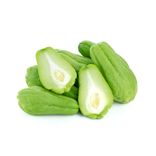 Green chayote, on a white background